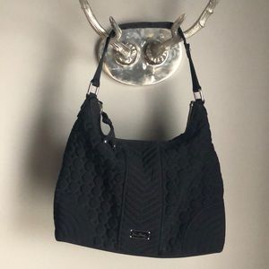 Shoulder Bag - Quilted Black with silver detail.